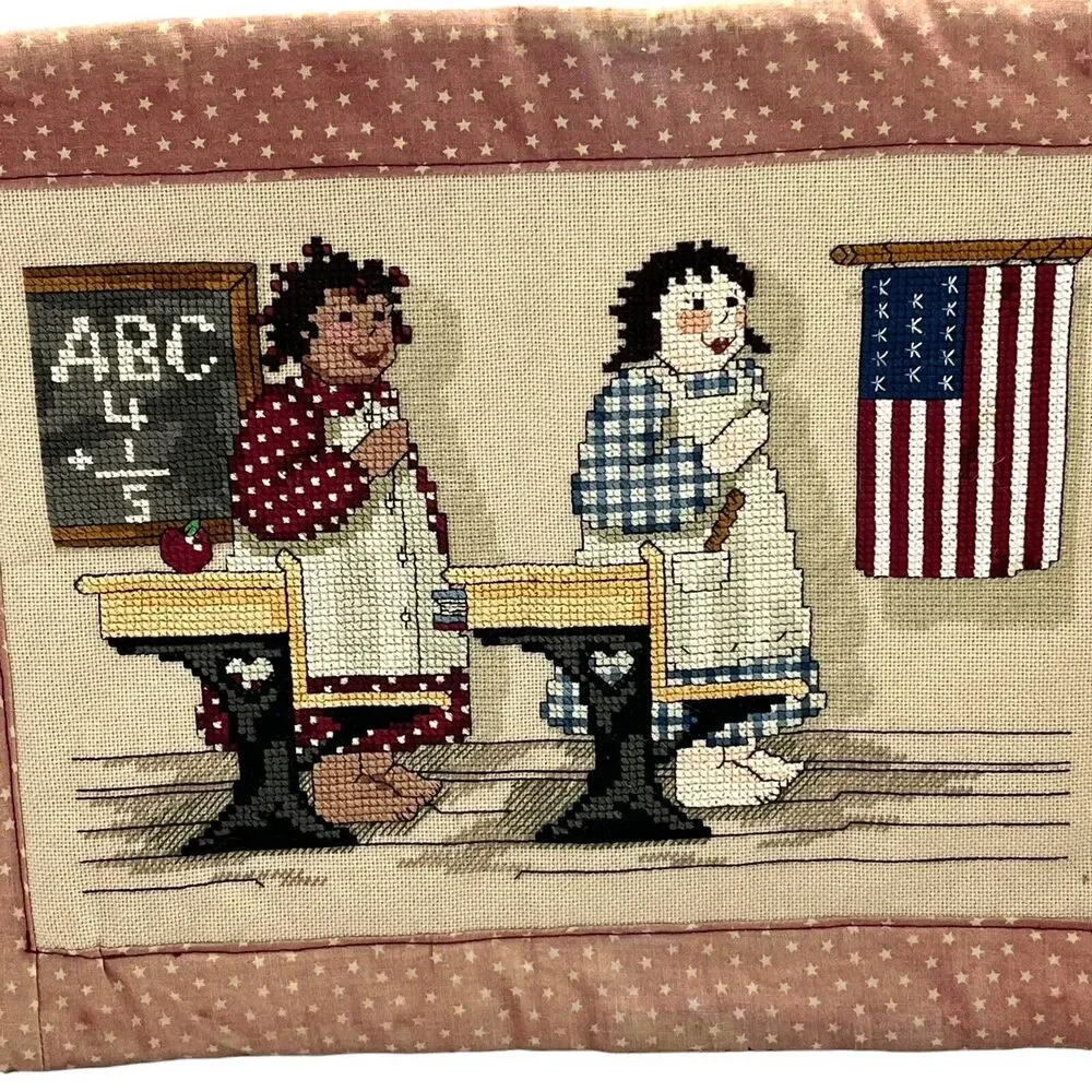Flag Salute Wall Art Leisure Arts Cross Stitch Magazine August 1989 School Days